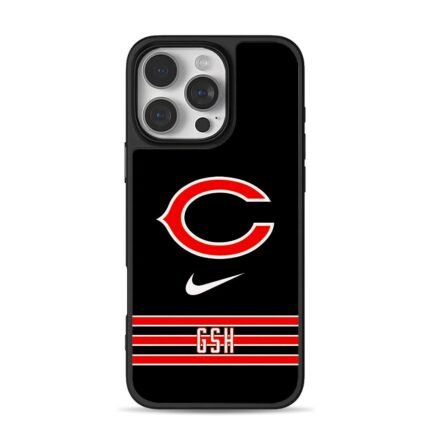 ChicagoBearsNikeGSHredstripes iPhone 16 Pro Max Black Case