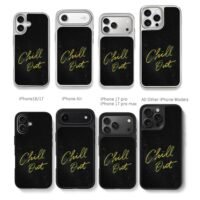 Chill Out on dark starry background Chris Brown Phone Case Black Electroplated Silver For Iphone 11 To 17