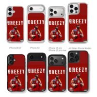 Chris Brown Breezy Red Rap Art Chris Brown Phone Case Black Electroplated Silver For Iphone 11 To 17