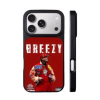 Chris Brown Breezy Red Rap Art iPhone 17 Pro Max Black Case