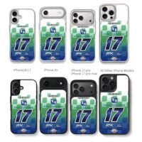 Chris Buescher 17 NASCAR Ford Chris Brown Phone Case Black Electroplated Silver For Iphone 11 To 17