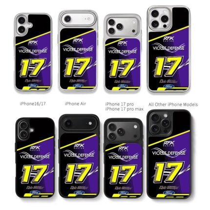 Chris Buescher 17 RFK Ford Chris Brown Phone Case Black Electroplated Silver For Iphone 11 To 17