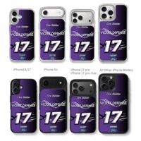 Chris Buescher 17 Violet Defense Ford Roush Fenway Racing Chris Brown Phone Case Black Electroplated Silver For Iphone 11 To 17