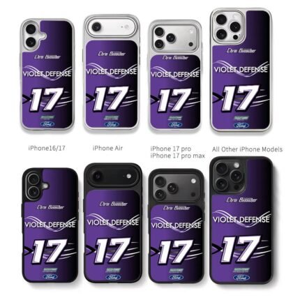 Chris Buescher 17 Violet Defense Ford Roush Fenway Racing Chris Brown Phone Case Black Electroplated Silver For Iphone 11 To 17