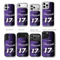 Chris Buescher 17 Violet Ford Chris Brown Phone Case Black Electroplated Silver For Iphone 11 To 17