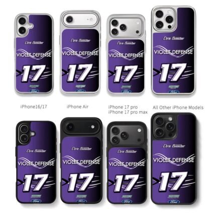 Chris Buescher 17 Violet Ford Chris Brown Phone Case Black Electroplated Silver For Iphone 11 To 17
