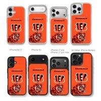 Cincinnati Bengals tiger logo Chris Brown Phone Case Black Electroplated Silver For Iphone 11 To 17