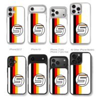 Circled 5 German flag stripes Chris Brown Phone Case Black Electroplated Silver For Iphone 11 To 17