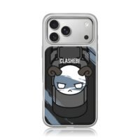 CLASHEBI angry ram horn art iPhone 17 Pro Max Electroplated Silver Case1