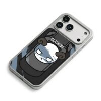 CLASHEBI angry ram horn art iPhone 17 Pro Max Electroplated Silver Case2