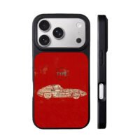 Classic newspaper sports car red iPhone 17 Pro Max Black Case