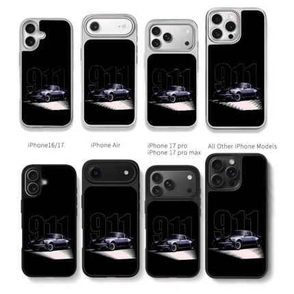 Classic Porsche 911 sports car art Chris Brown Phone Case Black Electroplated Silver For Iphone 11 To 17