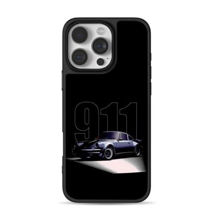 Classic Porsche 911 sports car art iPhone 16 Pro Max Black Case