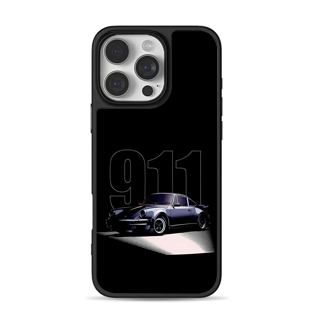 Classic Porsche 911 sports car art iPhone 16 Pro Max Black Case Classic Porsche 911 sports car art iPhone 16 Pro Max Black Case
