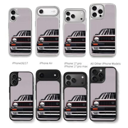 Classic VW golf mk2 front art Chris Brown Phone Case Black Electroplated Silver For Iphone 11 To 17