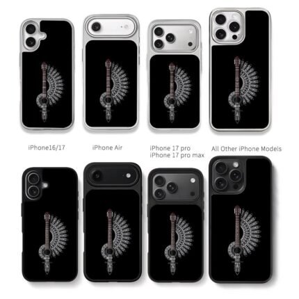 Classical guitar mandala art Chris Brown Phone Case Black Electroplated Silver For Iphone 11 To 17