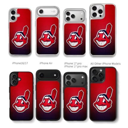 Cleveland Indians Wahoo logo Chris Brown Phone Case Black Electroplated Silver For Iphone 11 To 17