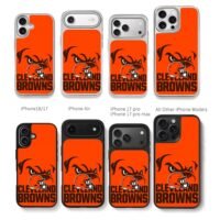 ClevelandBrownsbulldoghelmet Chris Brown Phone Case Black Electroplated Silver For Iphone 11 To 17