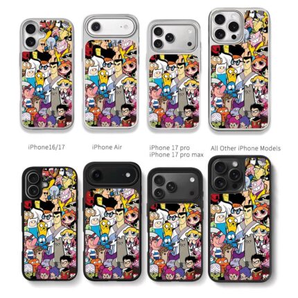 CN classic cartoon collage Chris Brown Phone Case Black Electroplated Silver For Iphone 11 To 17