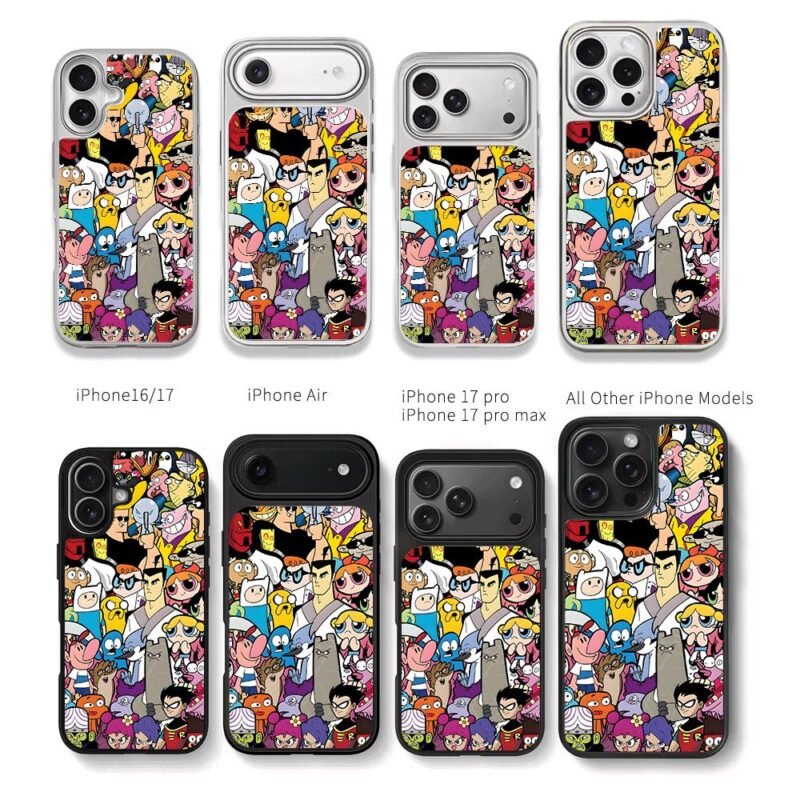 CN classic cartoon collage Chris Brown Phone Case Black Electroplated Silver For Iphone 11 To 17