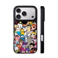 CN classic cartoon collage iPhone 17 Pro Max Black Case