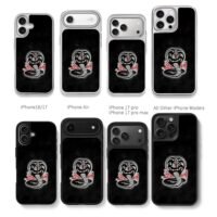 Cobra Kai angry cobra logo Chris Brown Phone Case Black Electroplated Silver For Iphone 11 To 17
