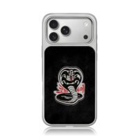 Cobra Kai angry cobra logo iPhone 17 Pro Max Electroplated Silver Case1