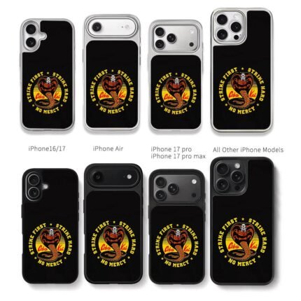 Cobra Kai cobra strike first Chris Brown Phone Case Black Electroplated Silver For Iphone 11 To 17
