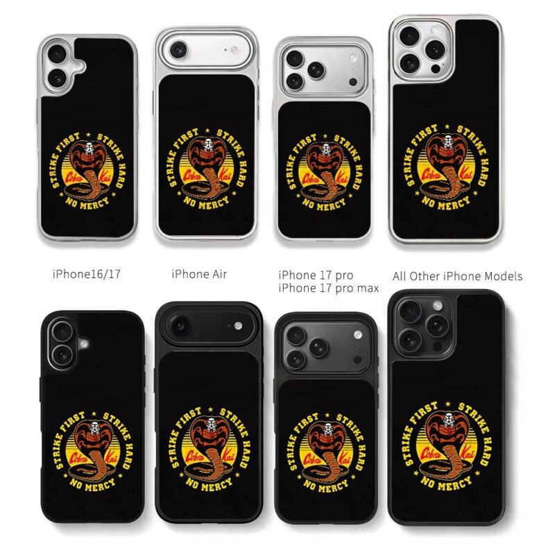 Cobra Kai cobra strike first Chris Brown Phone Case Black Electroplated Silver For Iphone 11 To 17