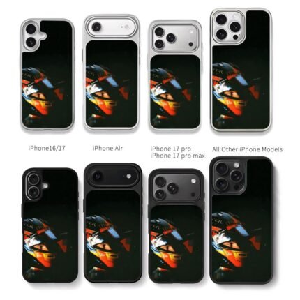 CocaCola Dropbox F1 helmet Chris Brown Phone Case Black Electroplated Silver For Iphone 11 To 17