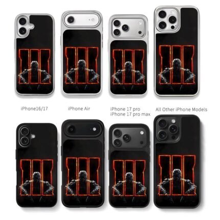 COD BO3 red III soldier Chris Brown Phone Case Black Electroplated Silver For Iphone 11 To 17