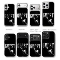 COD Ghost soldier GHOST text Chris Brown Phone Case Black Electroplated Silver For Iphone 11 To 17