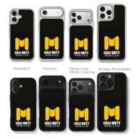 COD Mobile yellow logo Chris Brown Phone Case Black Electroplated Silver For Iphone 11 To 17