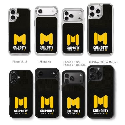 COD Mobile yellow logo Chris Brown Phone Case Black Electroplated Silver For Iphone 11 To 17