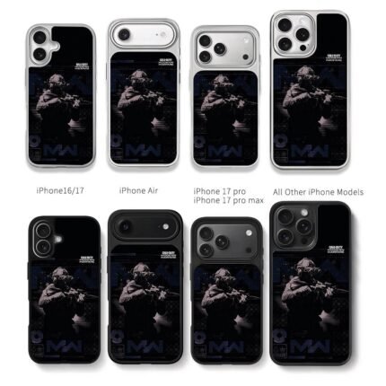 COD MW night vision soldier Chris Brown Phone Case Black Electroplated Silver For Iphone 11 To 17