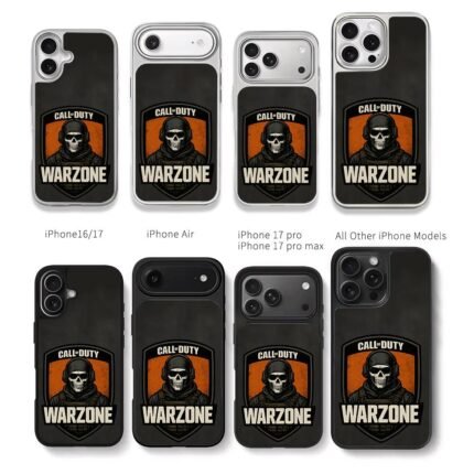 COD Warzone skull badge Chris Brown Phone Case Black Electroplated Silver For Iphone 11 To 17
