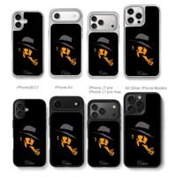 Cohen smoking man fedora silhouette Chris Brown Phone Case Black Electroplated Silver For Iphone 11 To 17