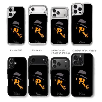 Cohen smoking man fedora silhouette Chris Brown Phone Case Black Electroplated Silver For Iphone 11 To 17