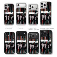 Coldplay band members stripes Chris Brown Phone Case Black Electroplated Silver For Iphone 11 To 17