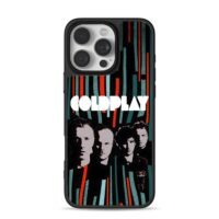 Coldplay band members stripes iPhone 16 Pro Max Black Case
