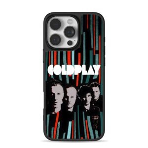 Coldplay band members stripes iPhone 16 Pro Max Black Case