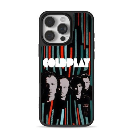 Coldplay band members stripes iPhone 16 Pro Max Black Case