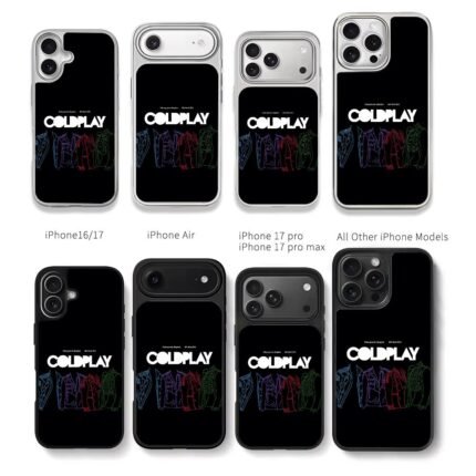 Coldplay concert jacket art Chris Brown Phone Case Black Electroplated Silver For Iphone 11 To 17