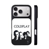 Coldplay four band black white art iPhone 17 Pro Max Black Case
