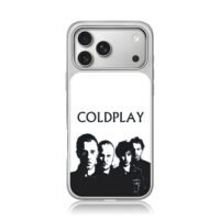Coldplay four band black white art iPhone 17 Pro Max Electroplated Silver Case1
