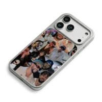 Collage of Bad Bunny photos iPhone 17 Pro Max Electroplated Silver Case2