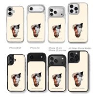 Collage of dual male half faces Chris Brown Phone Case Black Electroplated Silver For Iphone 11 To 17