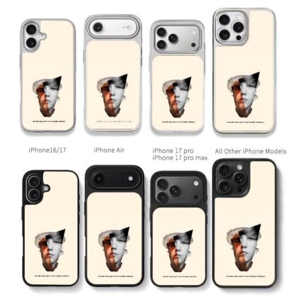 Collage of dual male half faces Chris Brown Phone Case Black Electroplated Silver For Iphone 11 To 17