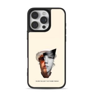 Collage of dual male half faces iPhone 16 Pro Max Black Case