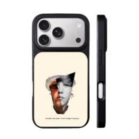 Collage of dual male half faces iPhone 17 Pro Max Black Case